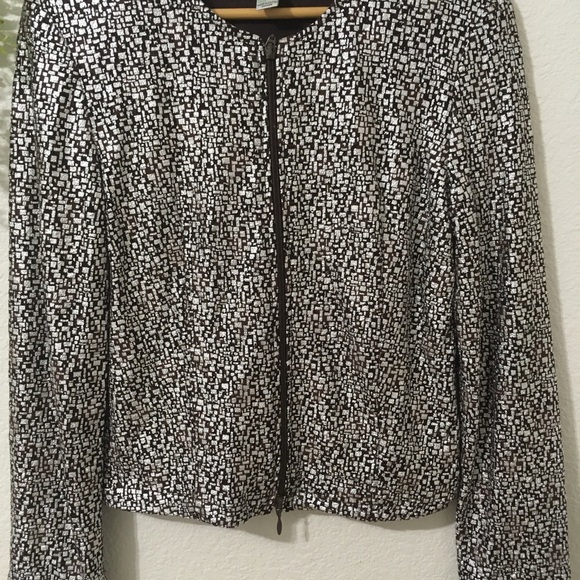 Joseph Ribkoff Brown Metallic Silver Jacket - Picture 2 of 9